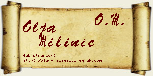 Olja Milinić vizit kartica